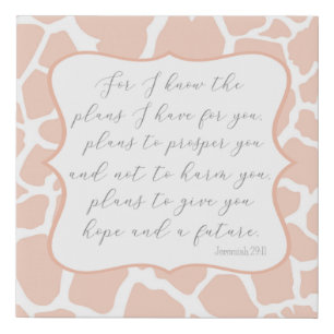 Pink Baby Girl Giraffe Jeremiah 2911 Faux Canvas Print