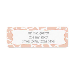Pink Baby Girl Giraffe Label