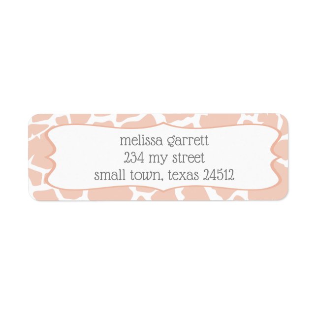 Pink Baby Girl Giraffe Label (Front)