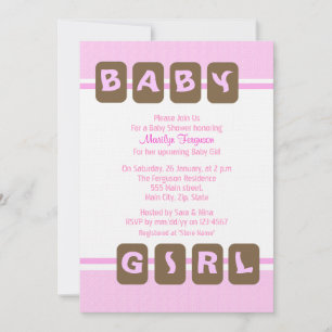 Pink Baby Girl Invitation