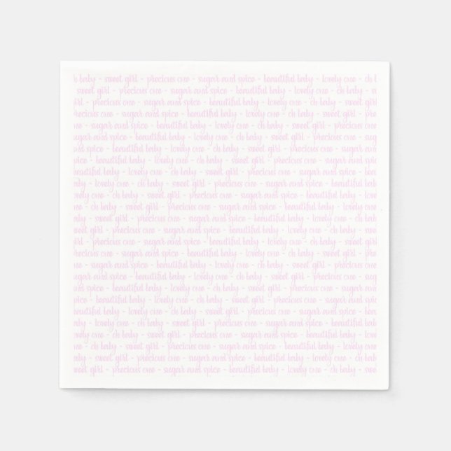 Pink Baby Girl Napkins (Front)