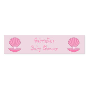 Pink Baby Girl Oyster shell and Pearl Baby Shower Napkin Bands