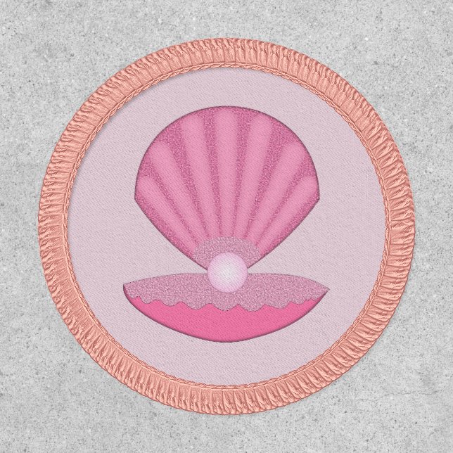 Pink Baby Girl Oyster shell and Pearl Patch (Front)