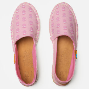 Pink Baby Girl Oyster shell and Pearl Patterned Espadrilles