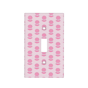 Pink Baby Girl Oyster shell and Pearl Patterned Light Switch Cover