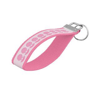 Pink Baby Girl Oyster shell and Pearl Patterned Wrist Keychain