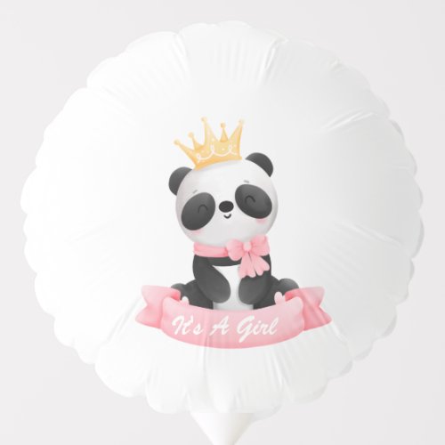 Pink Baby Girl Panda Its A Girl Baby Shower Balloon