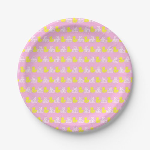 Pink Baby Girl Paper Plates