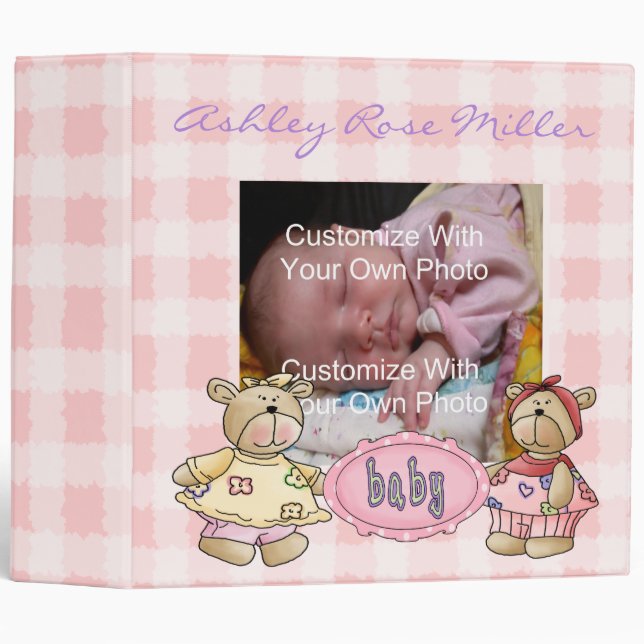 Pink Baby Girl Photo Binder Album (Front/Spine)