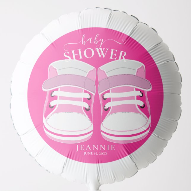 PINK BABY GIRL SHOES BABY SHOWER BALLOON (Front)
