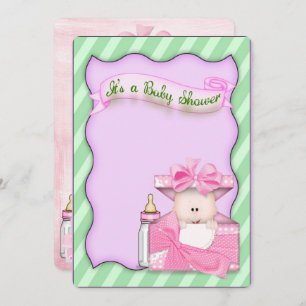 Pink Baby Girl Shower Invitation