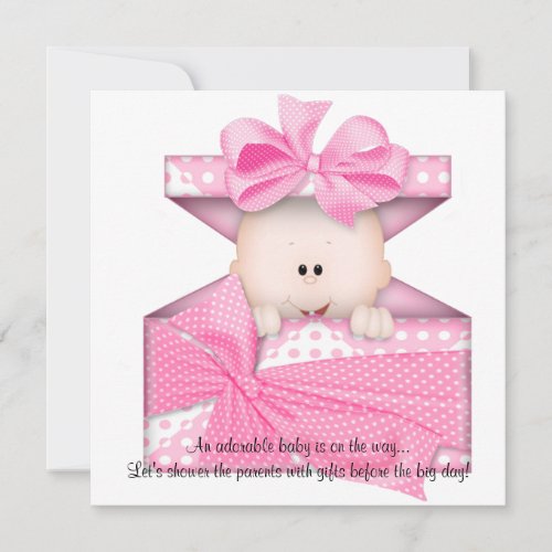 Pink Baby Girl Shower Invitation or Announcement