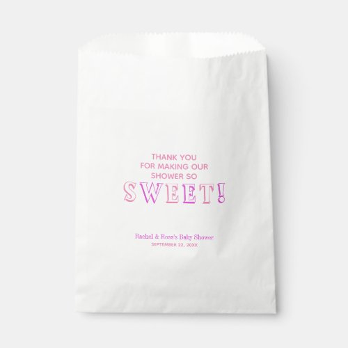 Pink Baby Girl Shower Sweet Candy Buffet Favor Bag