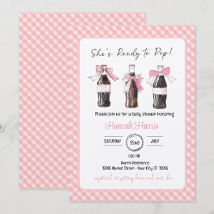 Pink Baby Girl Soda Ready to POP Baby Shower  Invitation