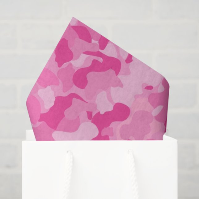 Pink baby girl's camo pattern tissue paper (Gift Bag)