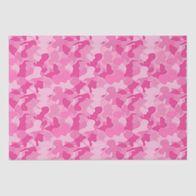 Pink baby girl's camo pattern tissue paper (Front)