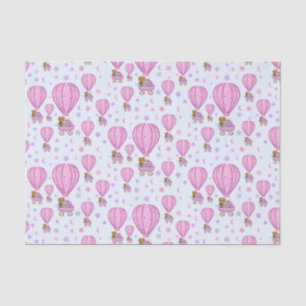 Pink Baby Hot Air Balloons Tissue Paper