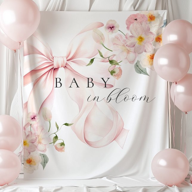 Pink Baby in Bloom Baby Shower Backdrop (Creator Uploaded)