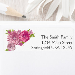 Pink Baby In Bloom Brunch Shower return address Label