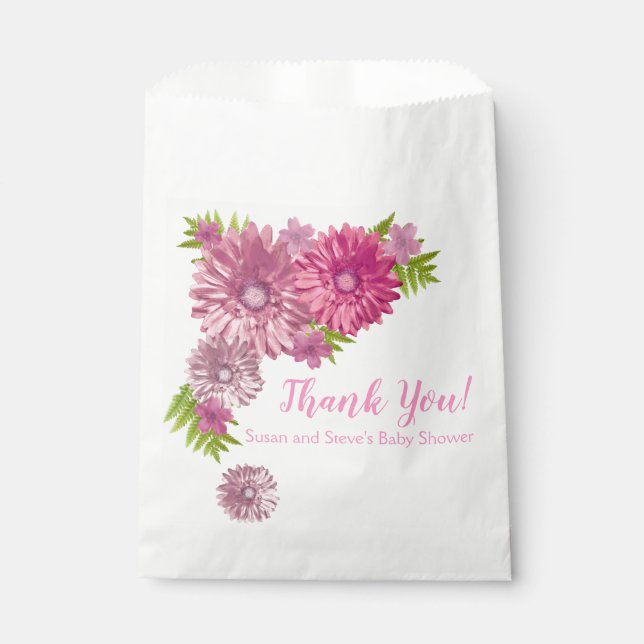 Pink Baby In Bloom Girl Baby Shower Favor Bag (Front)