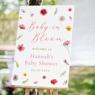 Pink Baby in Bloom Shower Welcome Foam Board