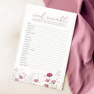 Pink Baby In Bloom Wildflower Word Scramble Game