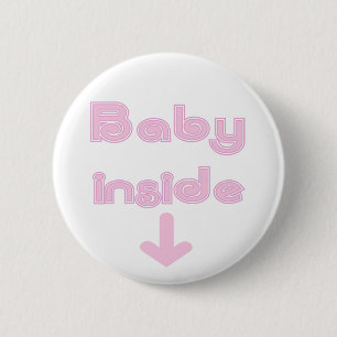 Pink Baby Inside - Customized Button