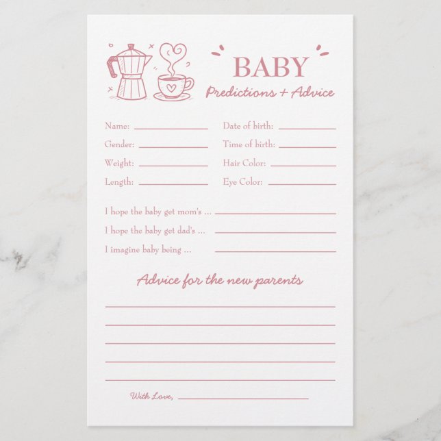 Pink Baby Is Brewing Coffee Predictions and Advice (Front)