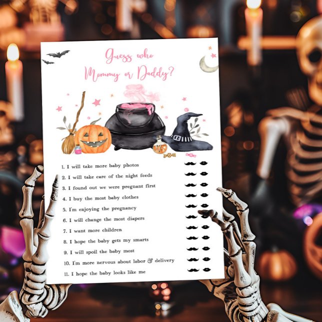 Pink Baby is Brewing Guess who Mommy or Daddy Game (Baby is Brewing Baby Shower Guess who Mommy or Daddy Game)