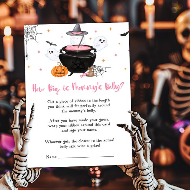 Pink Baby is Brewing How Big is Mommy's Belly Game (Baby is Brewing Baby Shower How Big is Mommy's Belly Game)