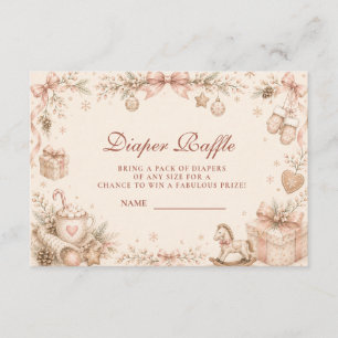 Pink Baby It’s Cold Outside Diaper Raffle Enclosure Card