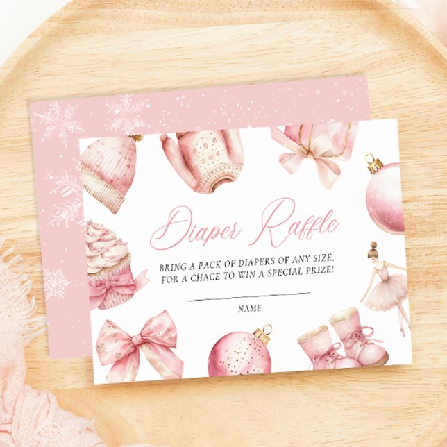 Pink Baby it's Cold Outside Baby Diaper Raffle Enclosure Card (Creator Uploaded)