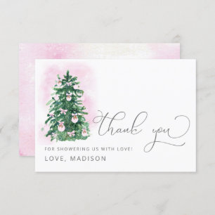 Pink baby it's cold outside baby shower thank you card