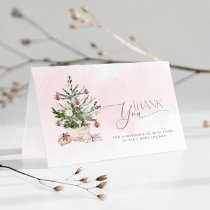 Pink Baby its cold outside baby shower thank you Card