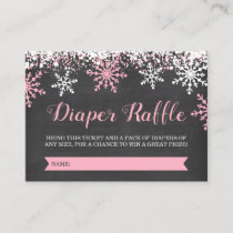 Pink Baby It's Cold Outside Diaper Raffle Ticket Enclosure Card