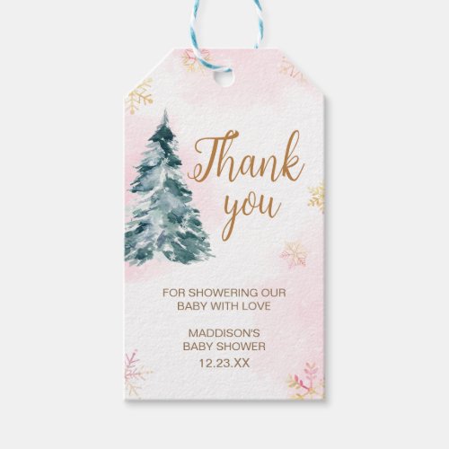 Pink Baby Its Cold Outside Favor Tags