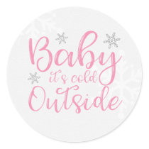 Pink Baby It's Cold Outside Stickers