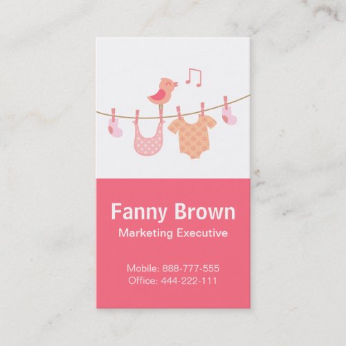Pink Baby  Kids Related Businesses Business Card