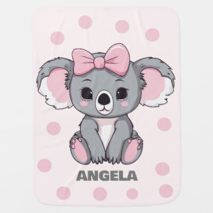 Pink Baby Koala Bear Baby Blanket