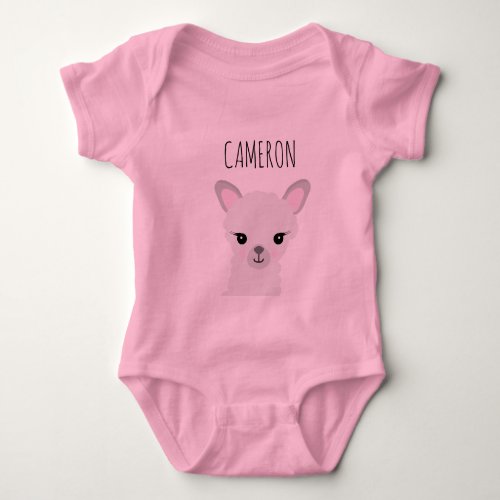 Pink Baby Lama Baby Jersey Bodysuit