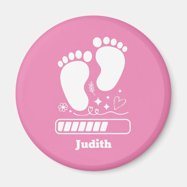 Pink Baby Loading Magnet (Front)