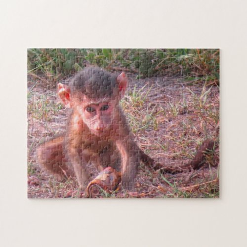 Pink Baby Monkey Jigsaw Puzzle