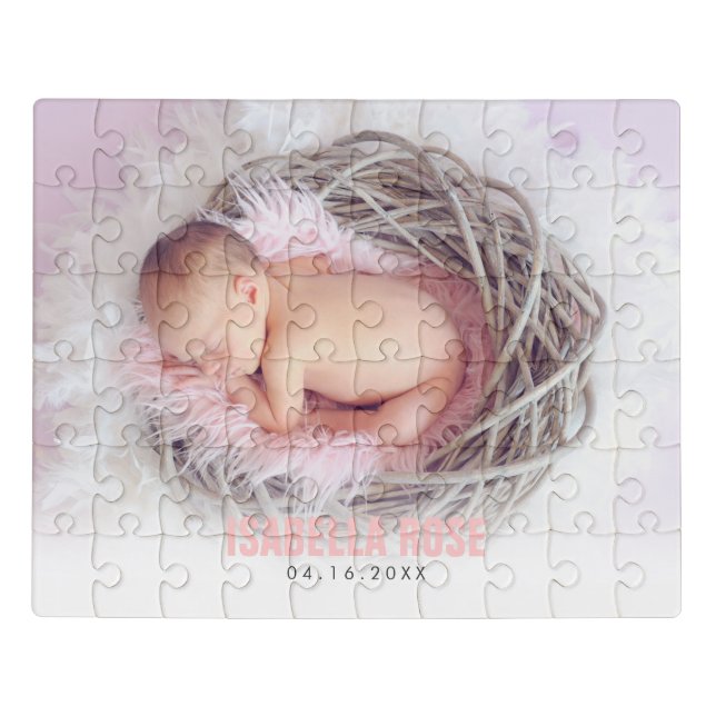 Pink Baby Name Jigsaw Puzzle (Puzzle Horizontal)