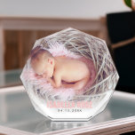Pink Baby Name Photo Block<br><div class="desc">Simple and chic full bleed photo design. Need a custom color? Send us a message to heartlockedstudio@gmail.com and we'll be happy to help you out!</div>