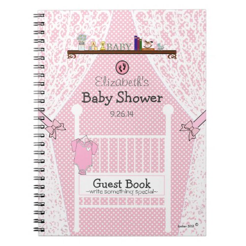 Pink Baby Nursery Baby Shower Guest Book 