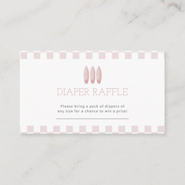 Pink Baby on Board Diaper Raffle Card (Front)