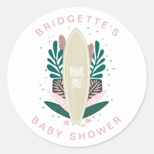 Pink Baby On Board Thank You Classic Round Sticker