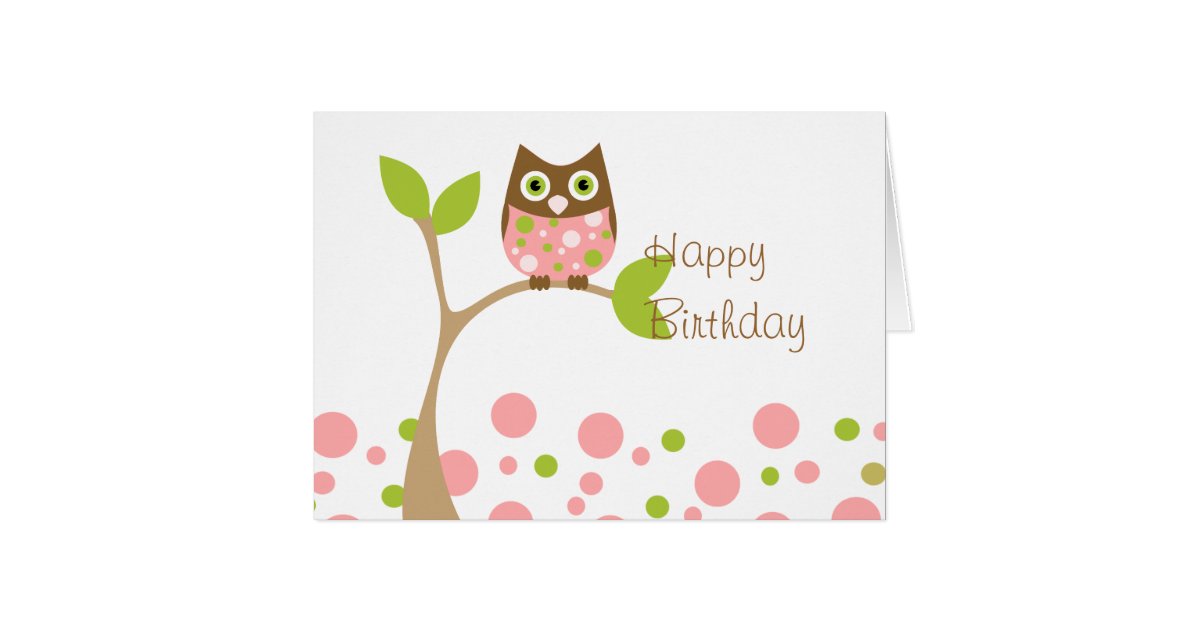 Pink Baby Owl Card | Zazzle