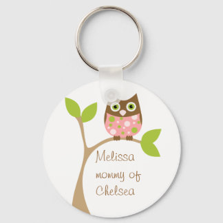 Pink Baby Owl Keychain