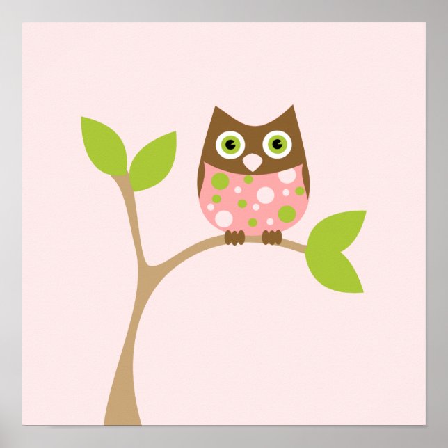Pink Baby Owl Poster (Front)